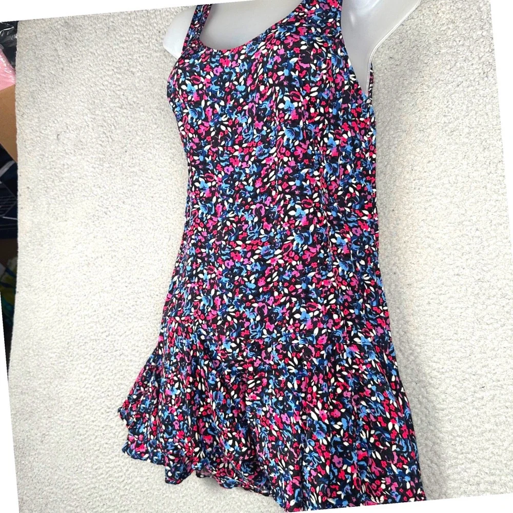 Free People Everyone We Know Floral Mini Dress Women's 6 Ruffle Hem Boho Summer - Picture 9 of 16